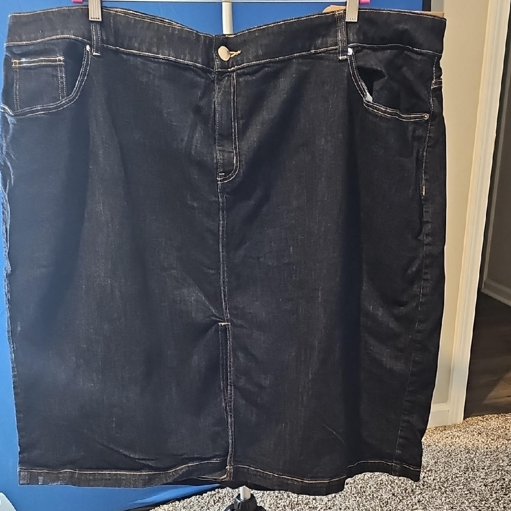 Lane Bryant High Rise Dark Denim Skirt